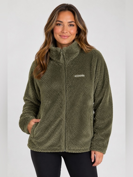 Columbia Jackets & Blazers - Columbia Beech Forest Plush Fleece Full Zip Jacket Olive Green XL Cozy Pockets